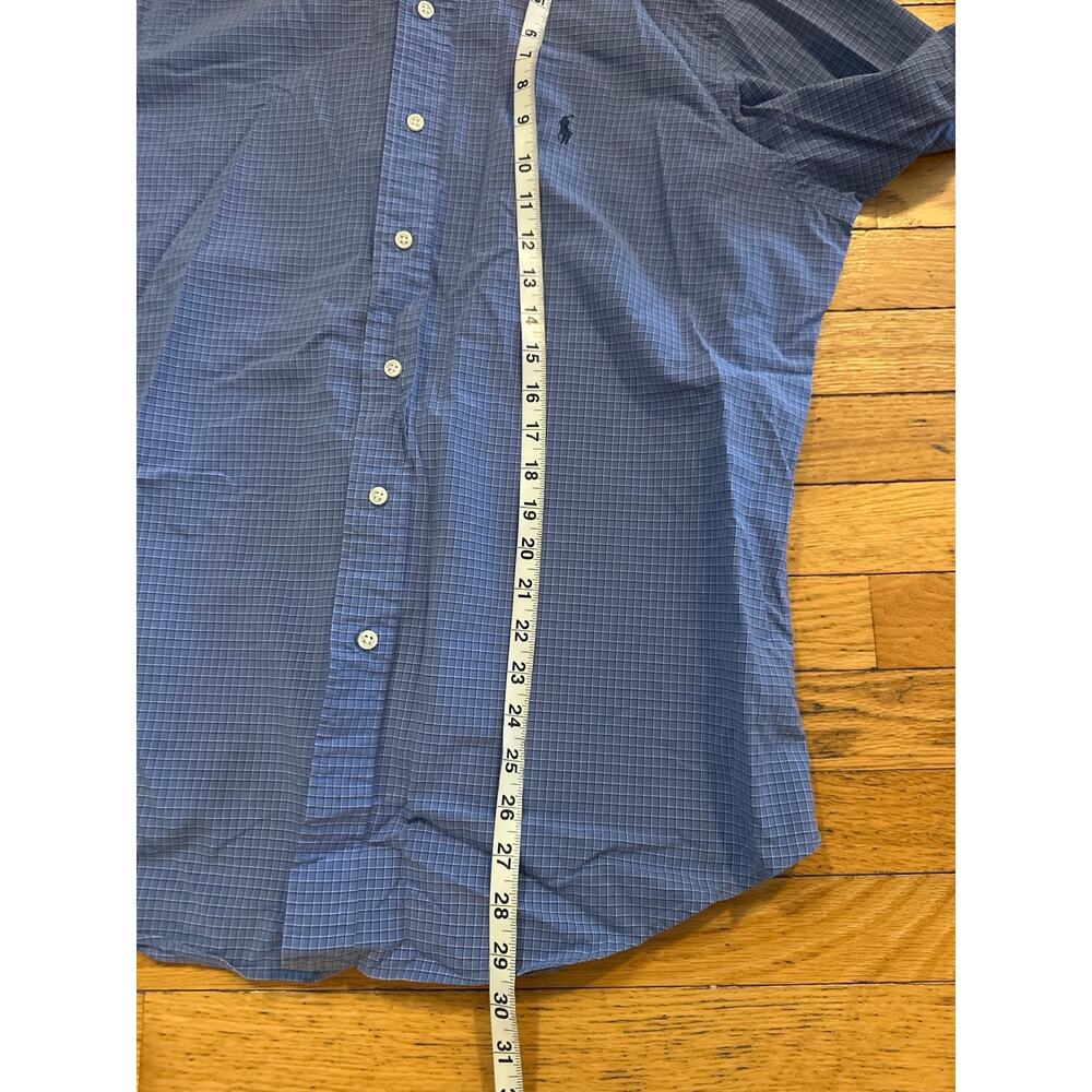 Polo Ralph Lauren Classic Fit Blue Check Button Down Shirt Men’s Large Preppy - Picture 6 of 7